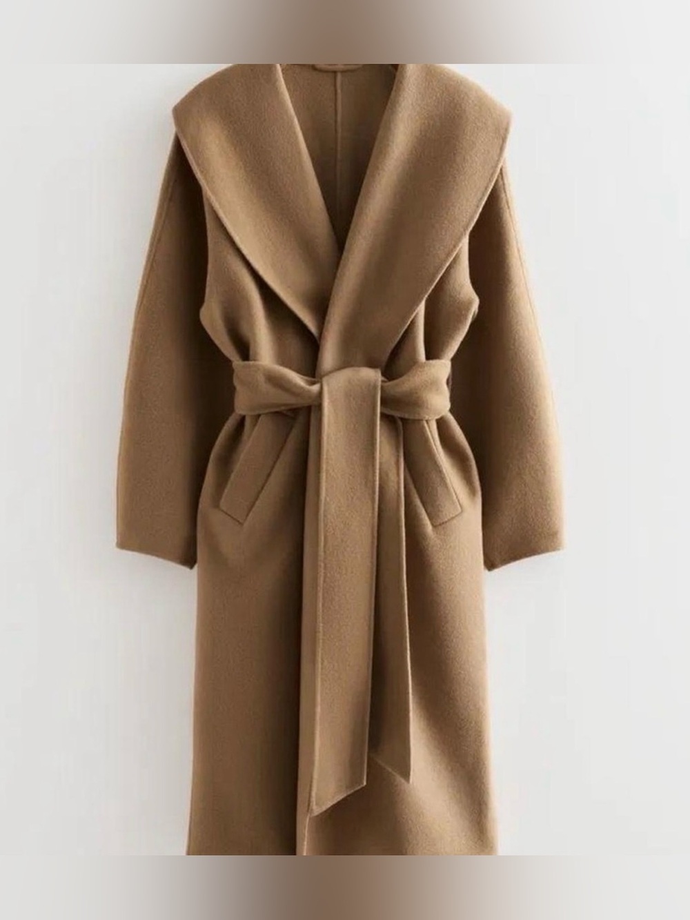 & Other Stories Belted Wrap Wool Coat